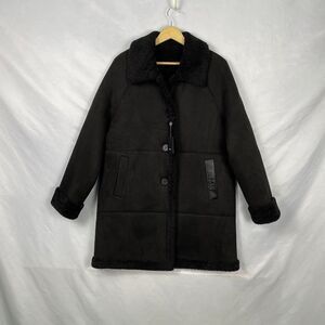 Rudsak ANGILICA WOMEN'S REVERSIBLE FAUX SUEDE & SHEARLING COAT Black